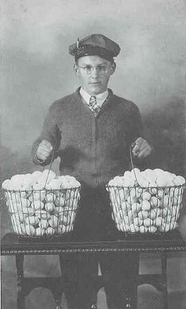 Man holding baskets of eggs